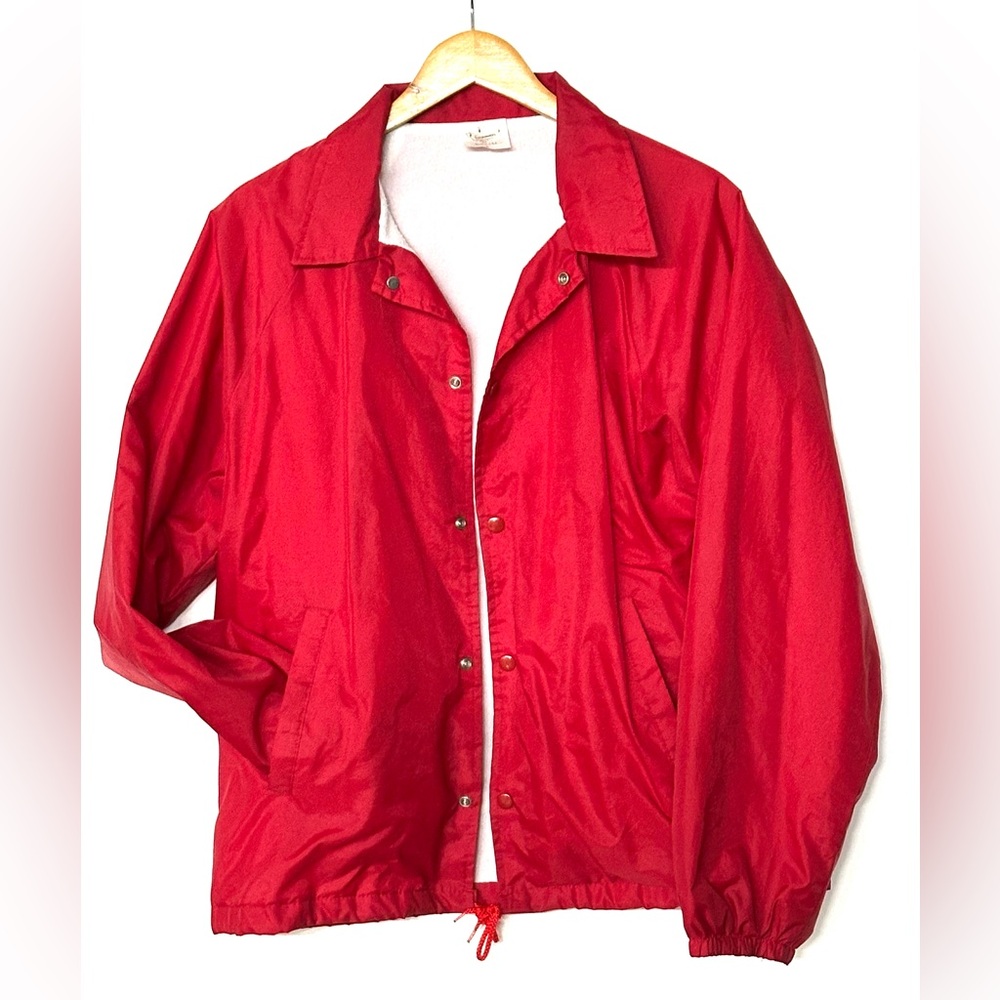 Vintage‎ 80’s Men’s Coach Nylon Red Windbreaker Snap-up Jacket